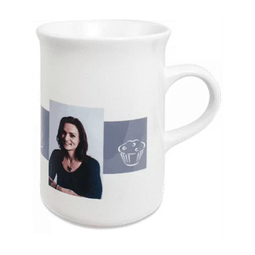 Black sublimation mug with white patch,11oz