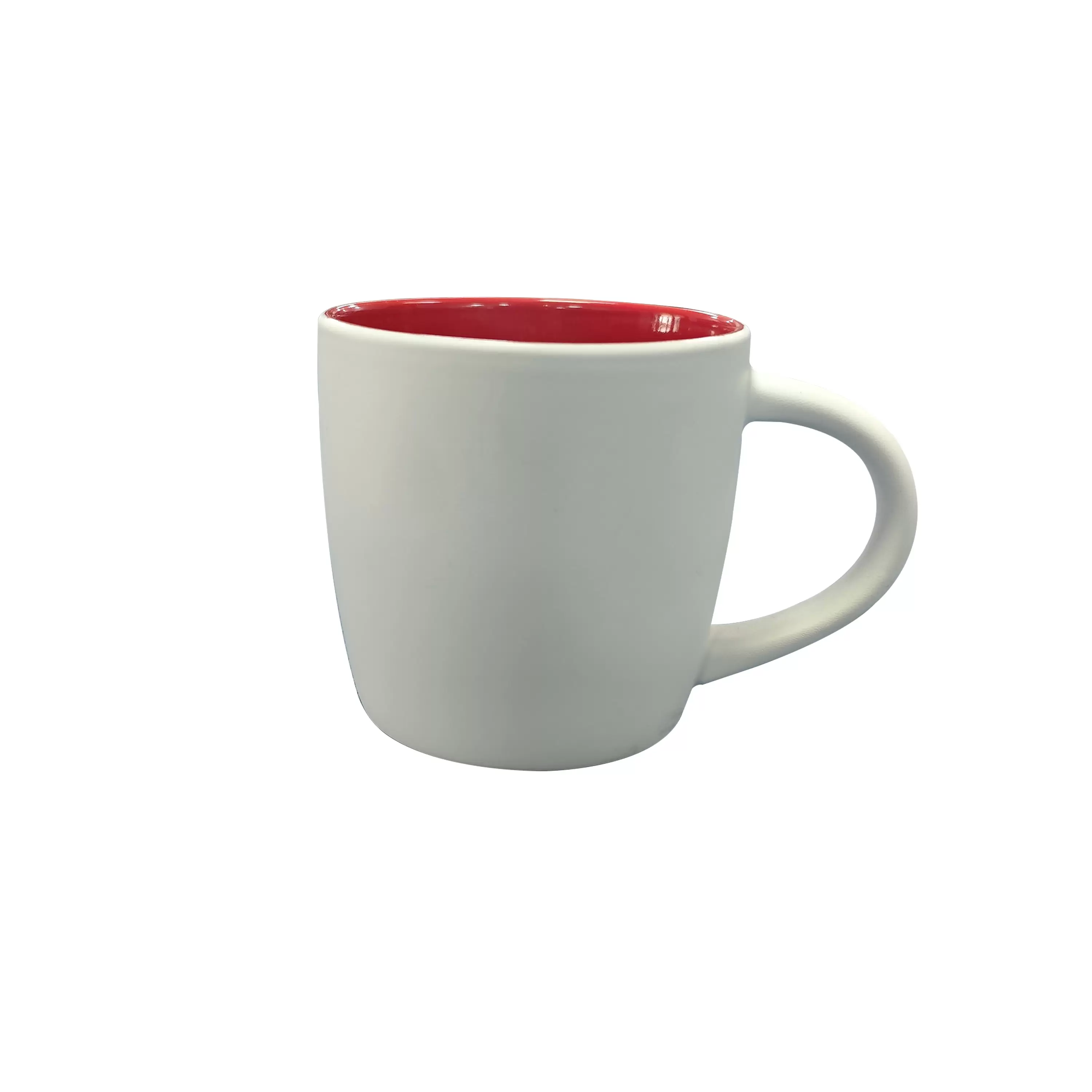 12oz black Boston mug,outside matte white painted