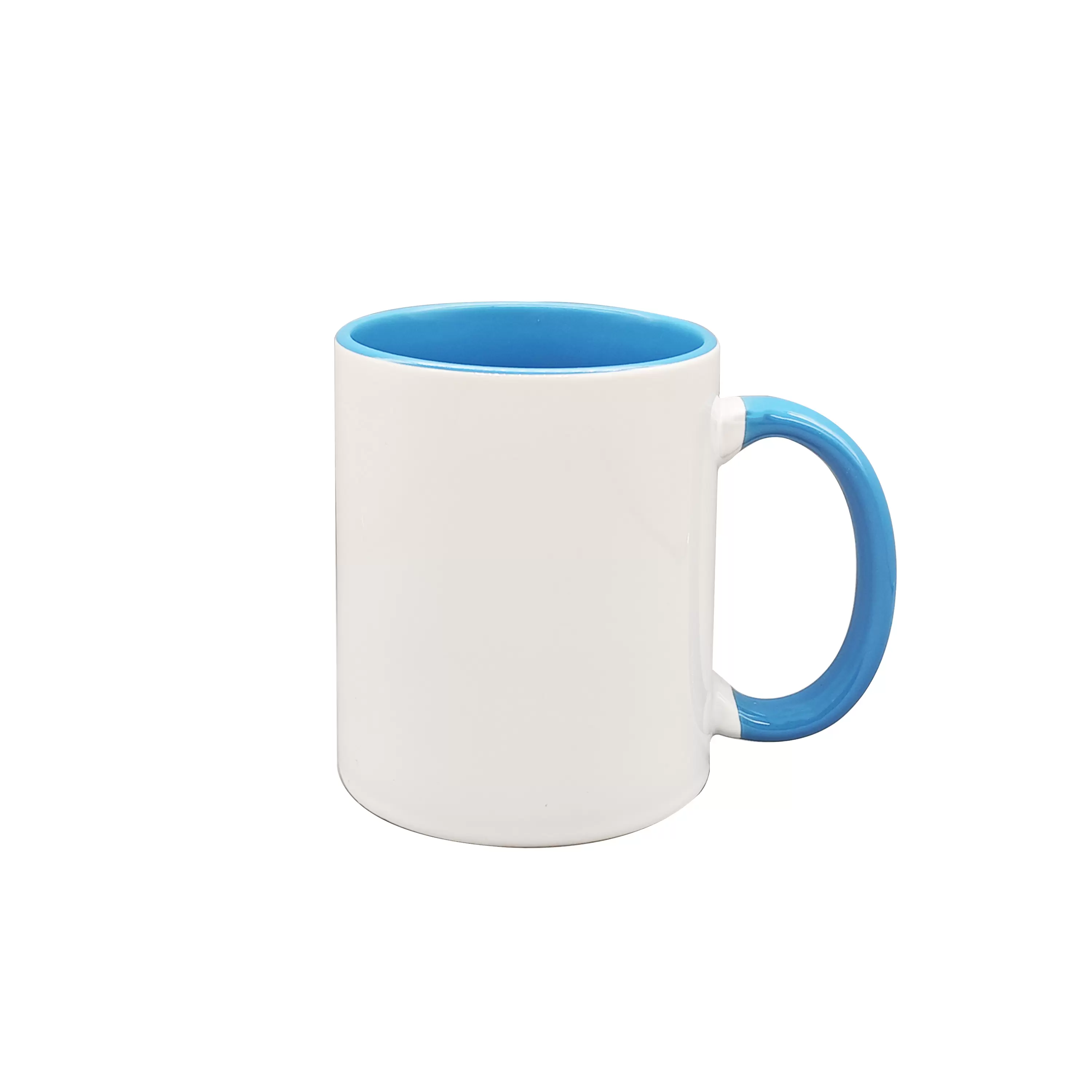 11oz sublimation mug,gold yellow color in and color handle