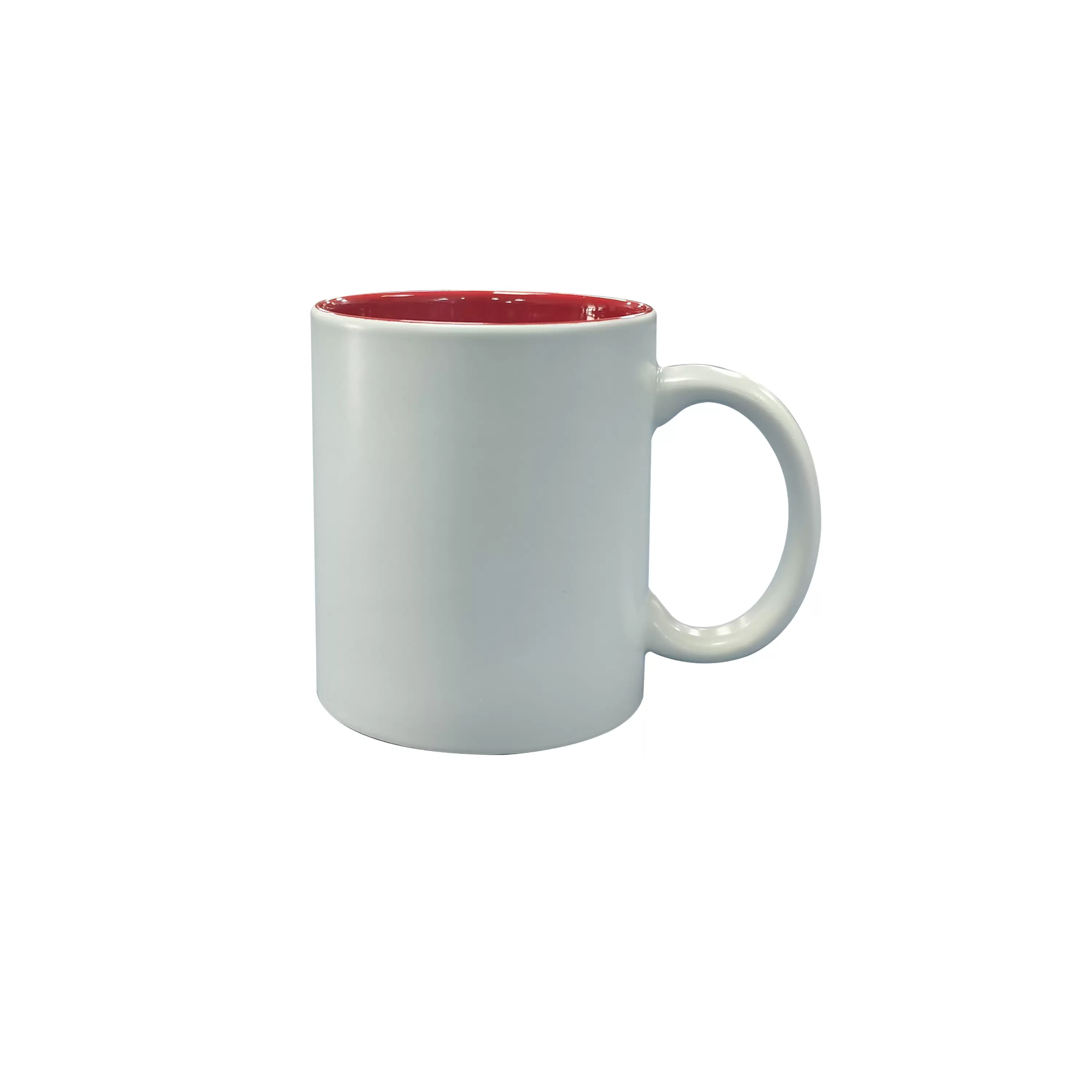 11oz heart handle, red (Pantone1795c)color rim+handle sublimation mug