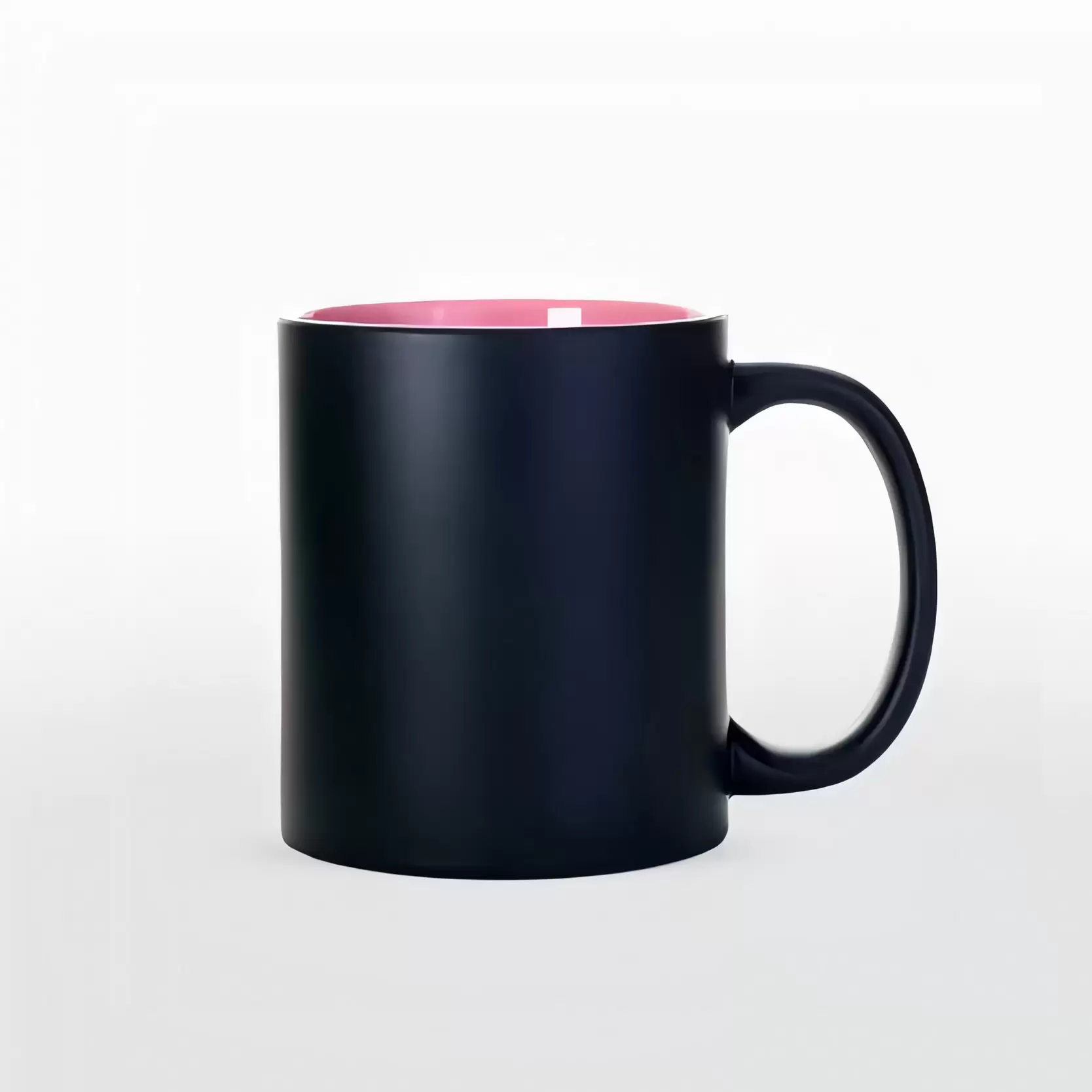 11oz pink mug,outside matte black painted for CO2 laser engrave
